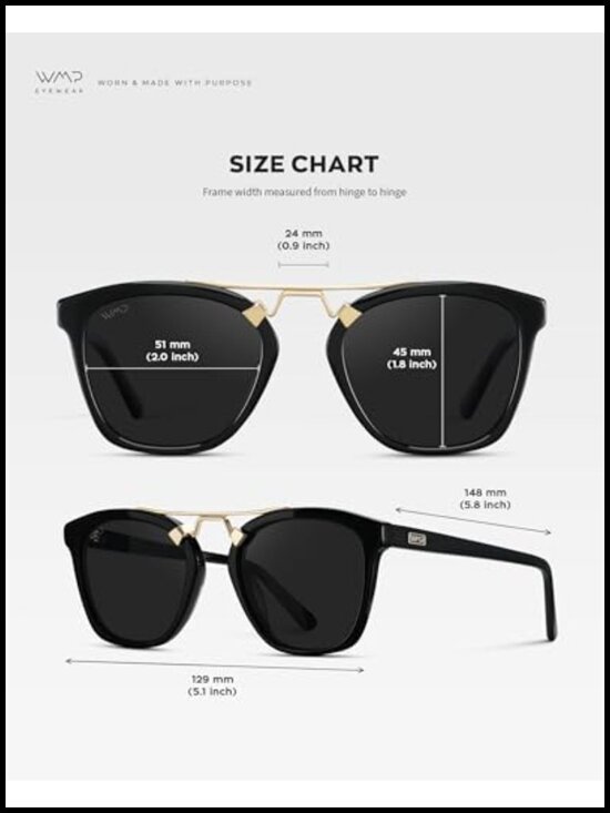 Oversized Square Polarized Sunglasses with Metal Double-Bar Bridge